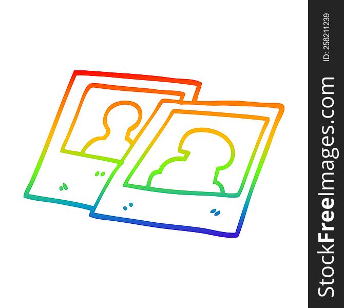 Rainbow Gradient Line Drawing Cartoon Instant Photograph