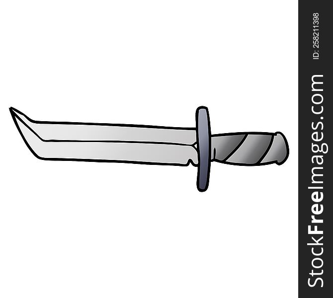hand drawn gradient cartoon doodle of a short dagger