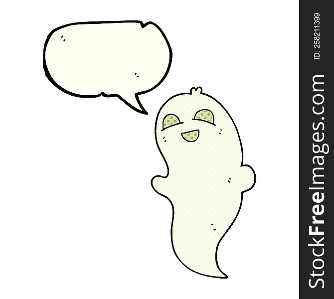 Comic Book Speech Bubble Cartoon Halloween Ghost