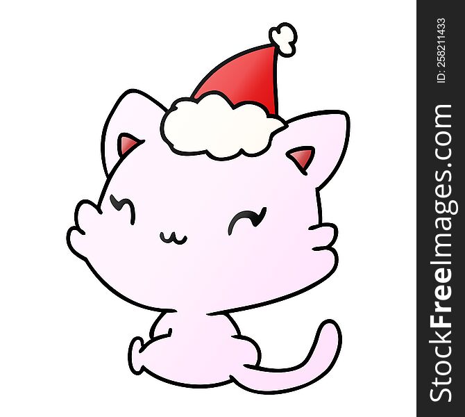 Christmas Gradient Cartoon Of Kawaii Cat