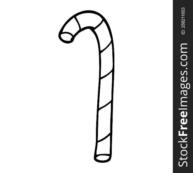 line drawing cartoon candy cane