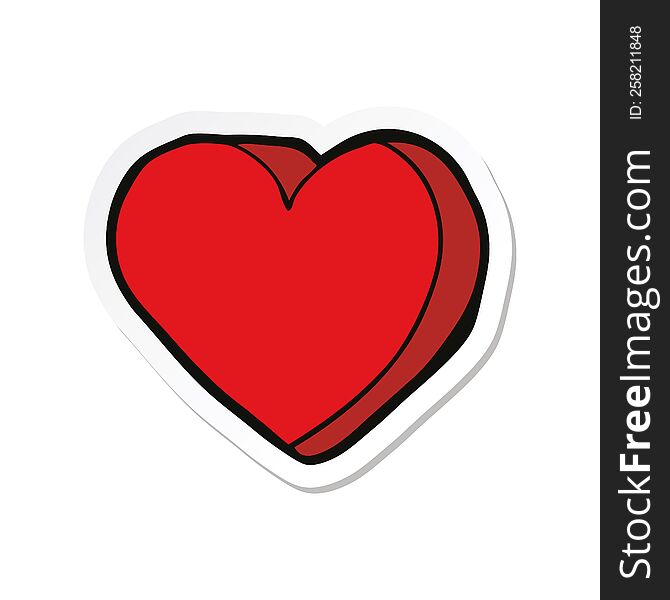 Sticker Of A Cartoon Love Heart