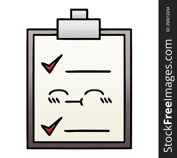 gradient shaded cartoon of a check list