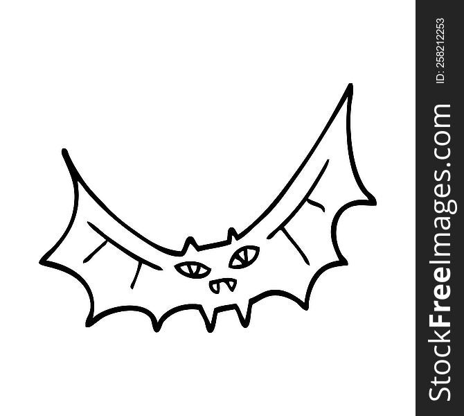 line drawing cartoon bat
