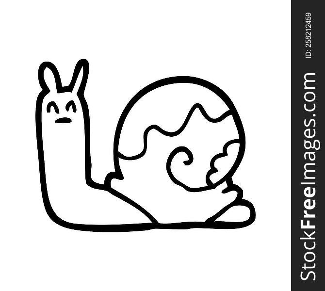 line drawing cartoon snail