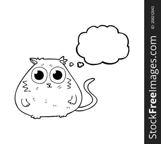 Thought Bubble Cartoon Cat With Big Pretty Eyes