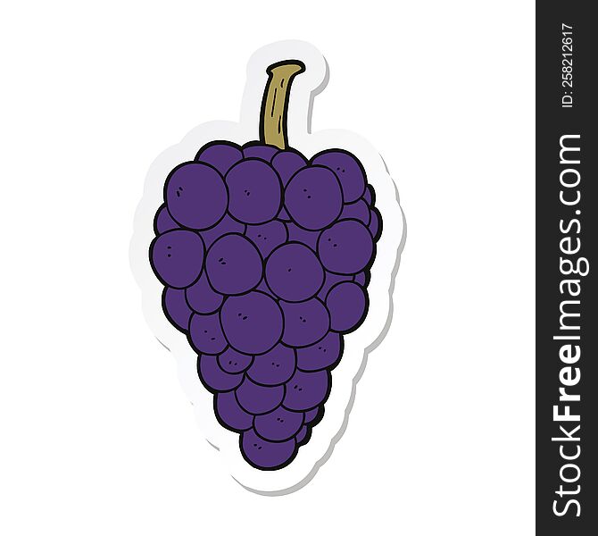 sticker of a cartoon grapes