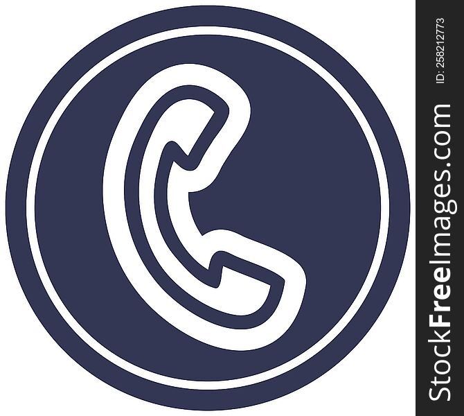 telephone handset circular icon symbol