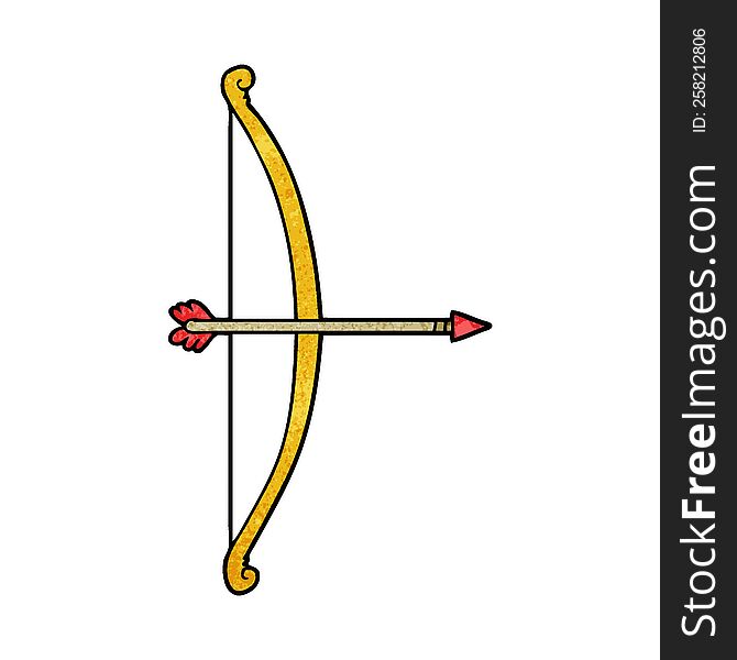 cartoon bow and arrow. cartoon bow and arrow