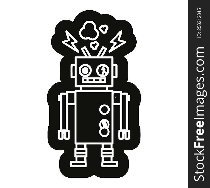 malfunctioning robot icon symbol