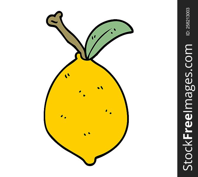 cartoon doodle organic lemon