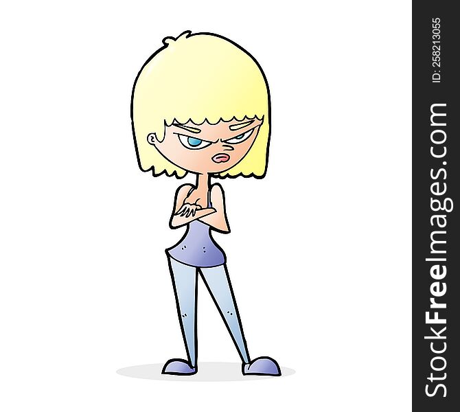 cartoon angry woman