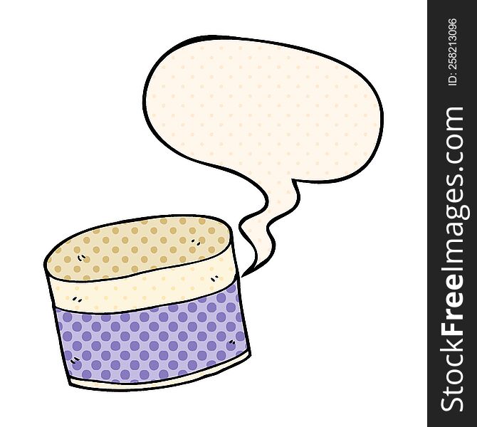 Cartoon Pot And Speech Bubble In Comic Book Style