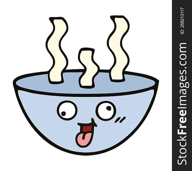 Cute Cartoon Bowl Of Hot Soup