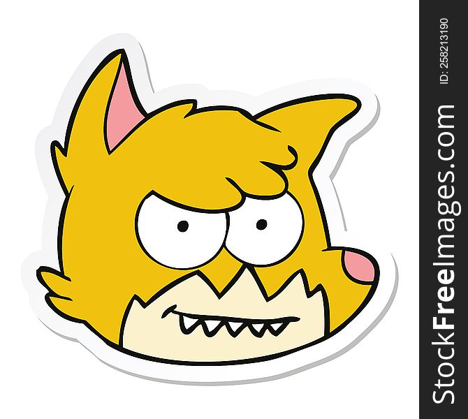 Sticker Of A Cartoon Fox Face