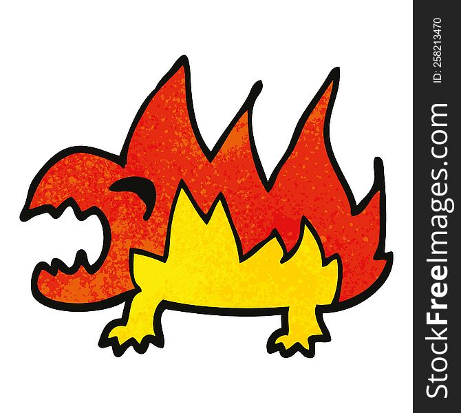 cartoon doodle fire demon