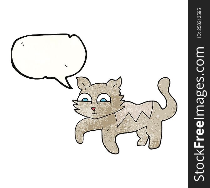 Texture Speech Bubble Cartoon Cat