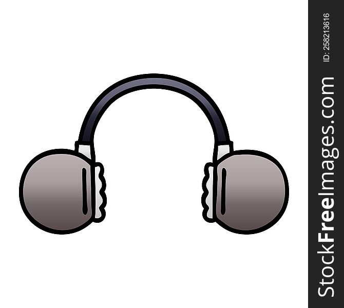 gradient shaded cartoon of a retro headphone
