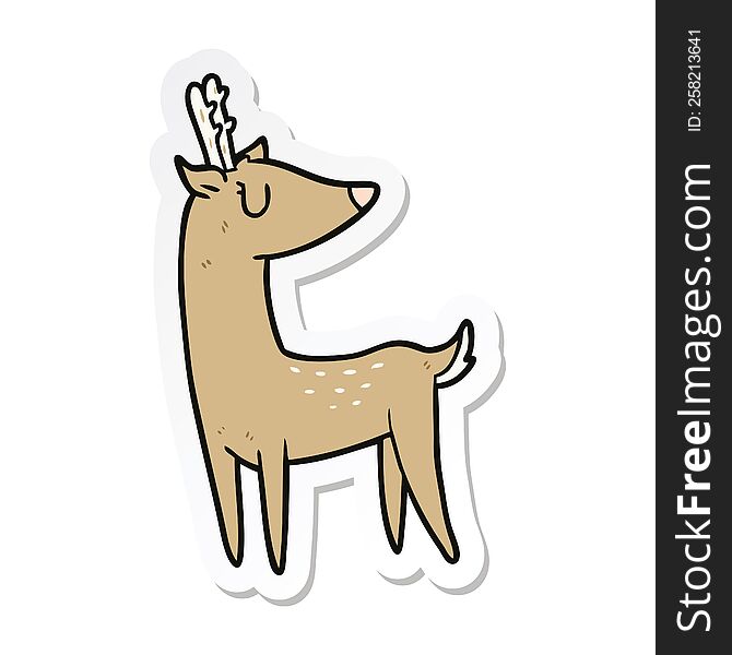 sticker of a cartoon deer