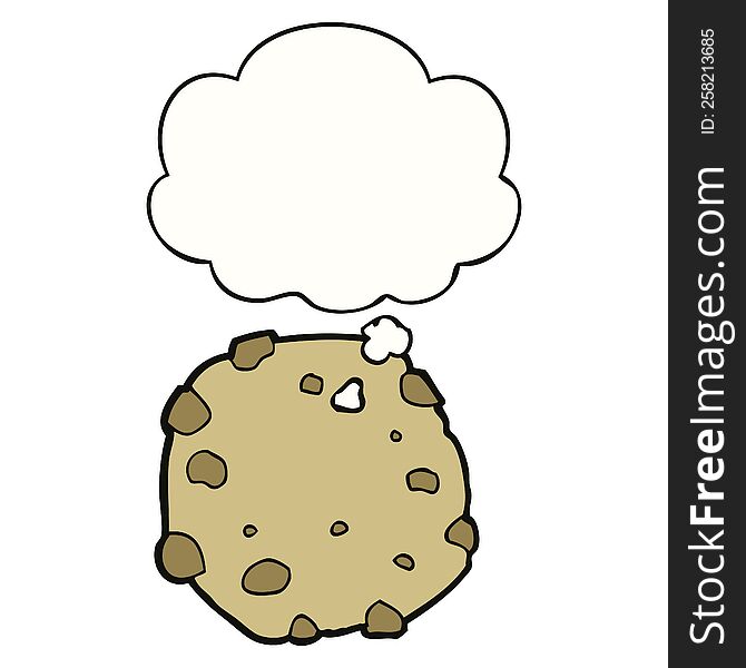 cartoon cookie with thought bubble. cartoon cookie with thought bubble