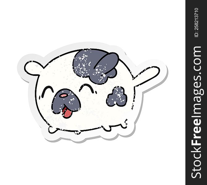 distressed sticker cartoon kawaii cute patch dog