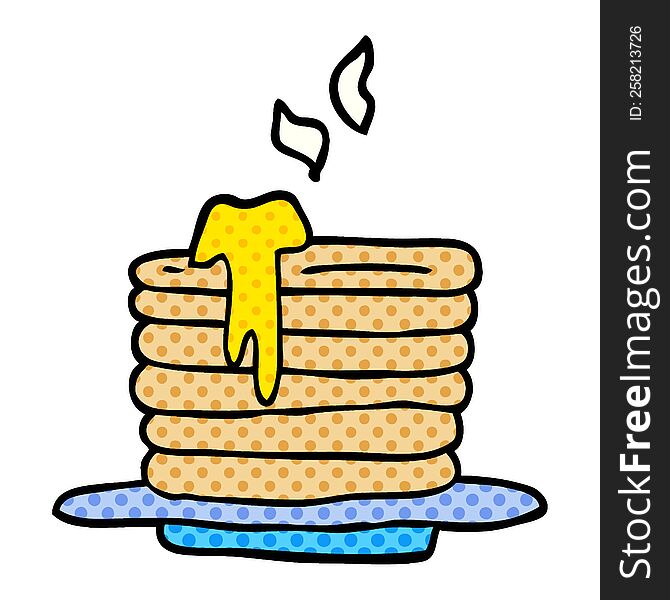 cartoon doodle stack of pancakes