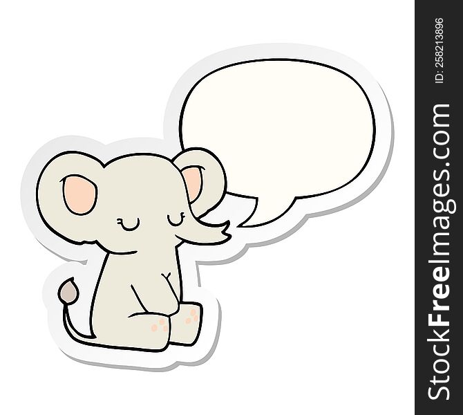 Cartoon Elephant And Speech Bubble Sticker