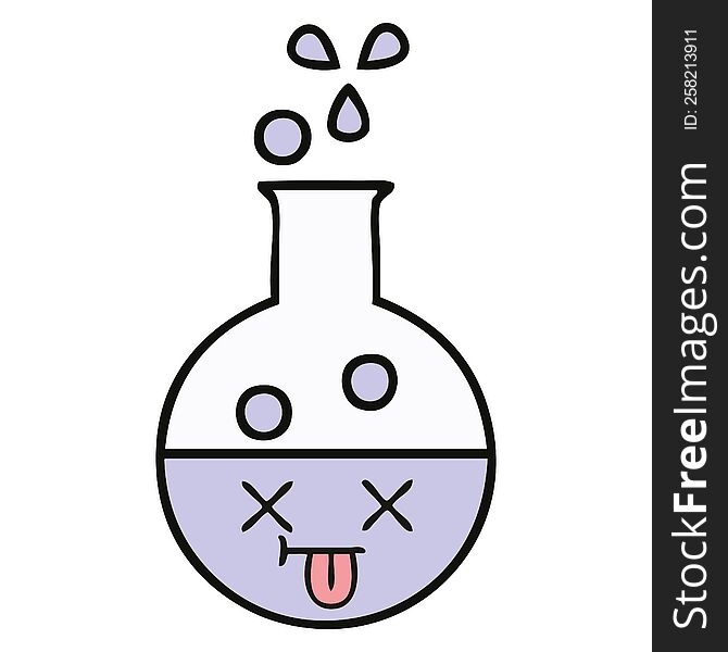 cute cartoon of a test tube. cute cartoon of a test tube