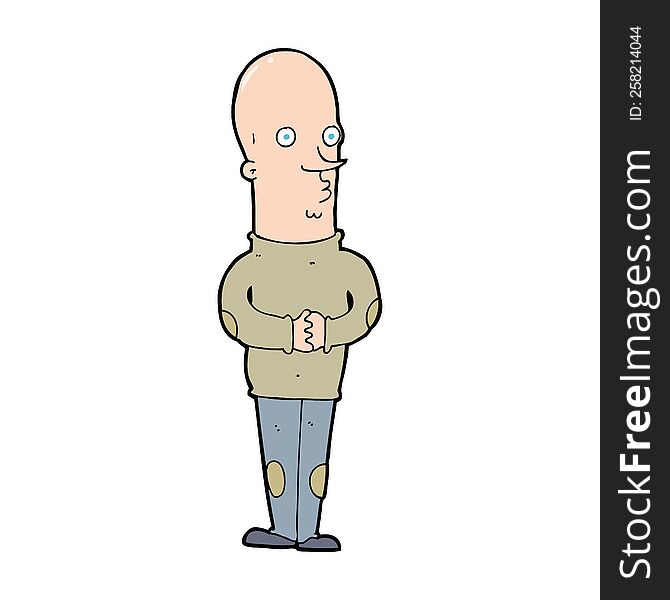 cartoon funny bald man