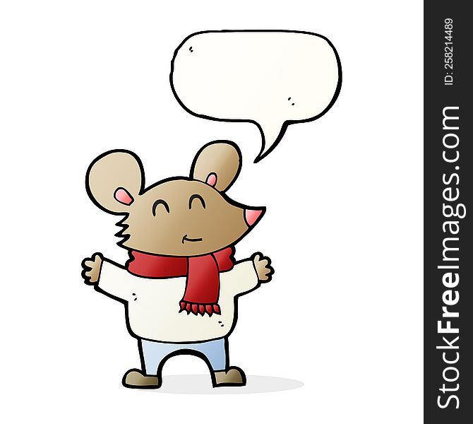 Cartoon Mouse With Speech Bubble