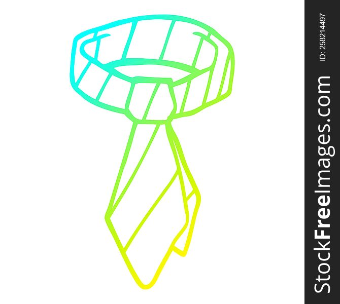 cold gradient line drawing of a cartoon work tie