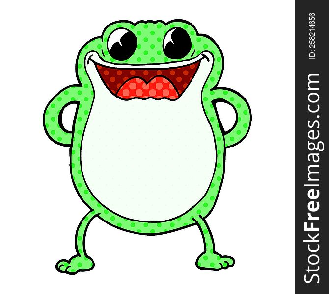 cartoon doodle frog