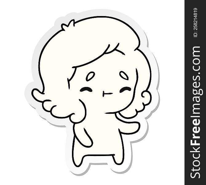 Sticker Cartoon Of A Kawaii Cute Ghost
