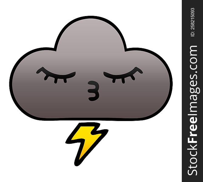 Gradient Shaded Cartoon Storm Cloud