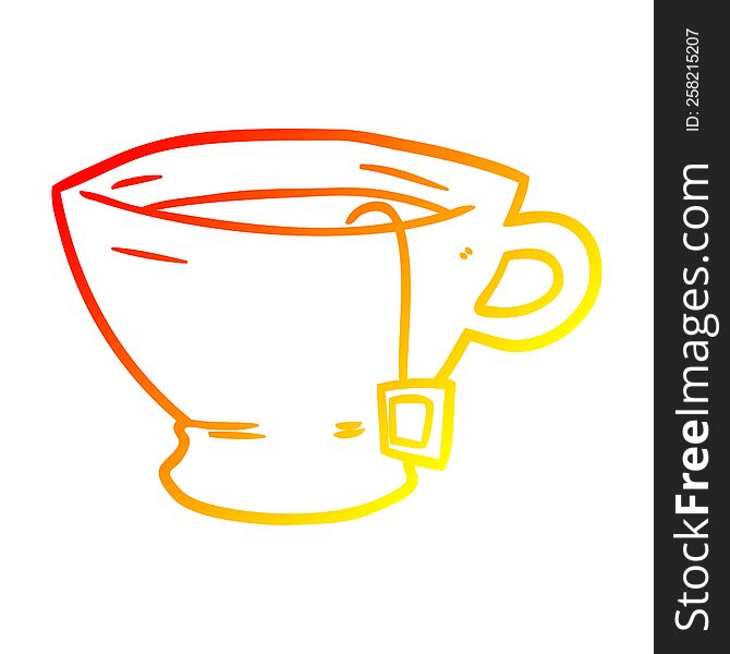 warm gradient line drawing of a cup of tea