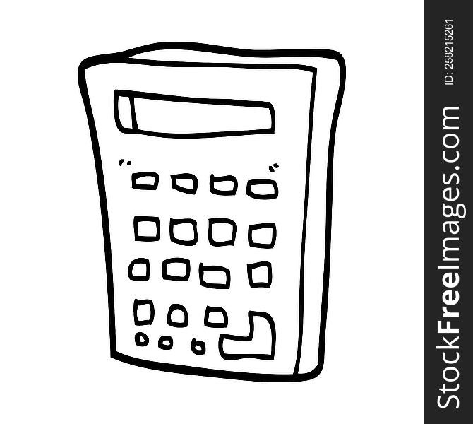 line drawing cartoon electronic calculator