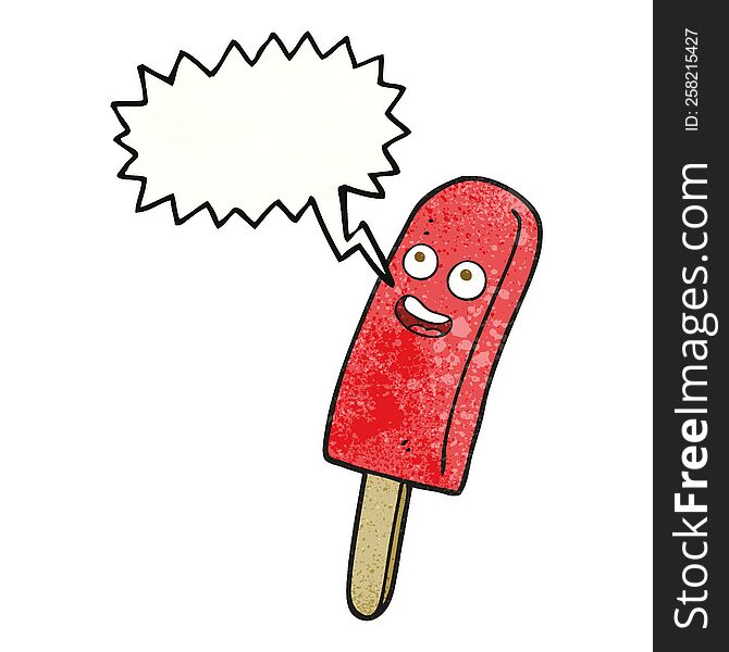 texture speech bubble cartoon ice lolly