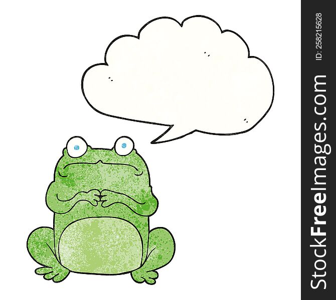 freehand speech bubble textured cartoon nervous frog