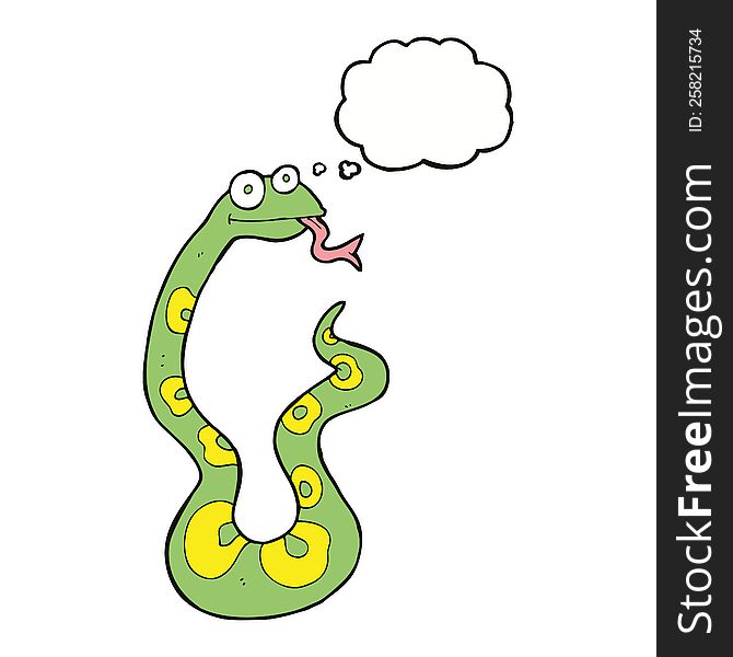 cartoon snake with thought bubble