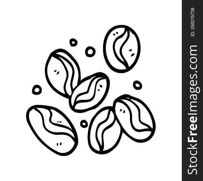 line drawing cartoon coffee beans