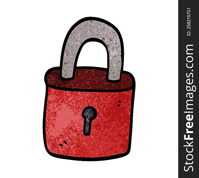 Cartoon Doodle Locked Padlock