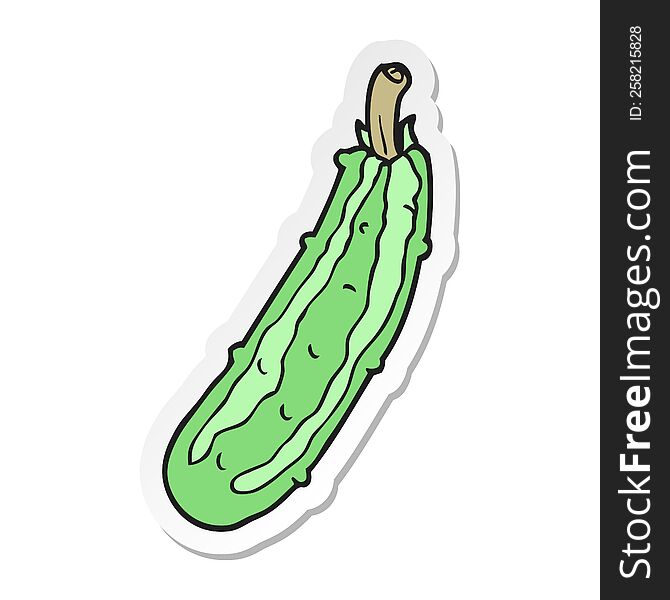 sticker of a cartoon zucchini