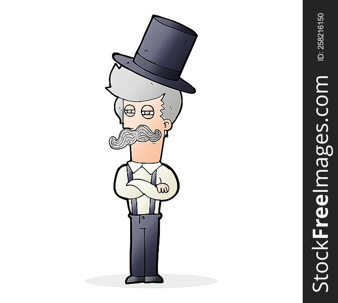 Cartoon Man Wearing Top Hat