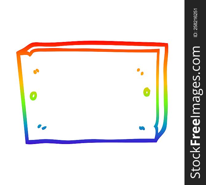 Rainbow Gradient Line Drawing Cartoon Sign