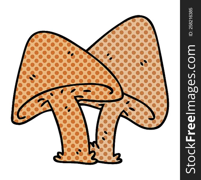 comic book style quirky cartoon mushrooms. comic book style quirky cartoon mushrooms