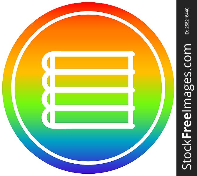 Stack Of Books Circular In Rainbow Spectrum