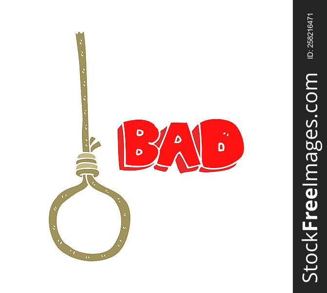 Flat Color Illustration Of A Cartoon Noose