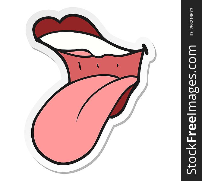 Sticker Of A Cartoon Mouth Sticking Out Tongue