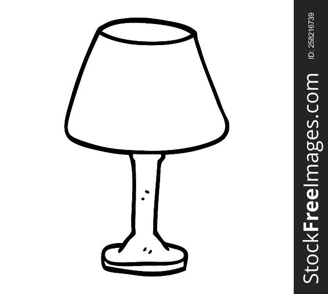 line drawing cartoon desk lamp