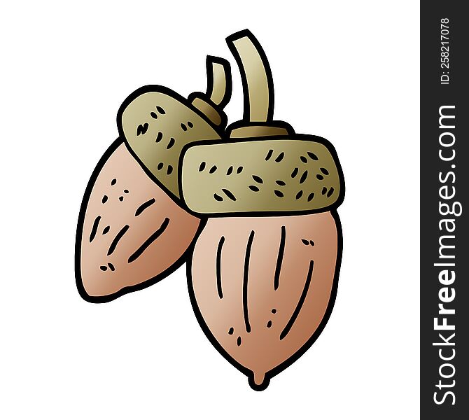 cartoon doodle acorn